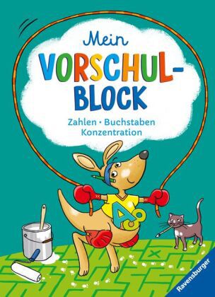 Ravensburger Mein Vorschul-Block - Zahlen, Buchstaben, Konzentration - Rätselspaß für Vorschulkinder ab 5 Jahren - Vorbereitung auf Schule